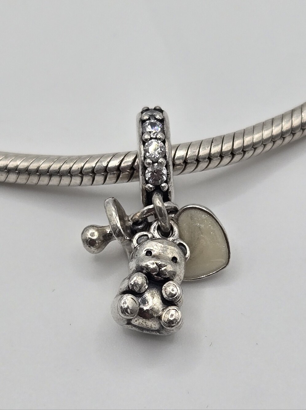 Retired Pandora Sterling Silver Baby Treasures Charm- Charm Only